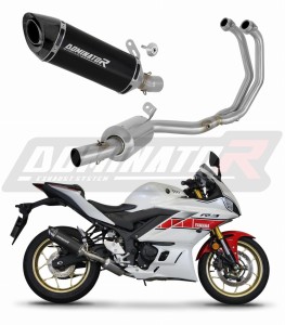 Yamaha YZF-R3 2019 - 2024 Pilna sistema EX Kolektorius išmetimas Duslintuvas HP8 BLACK + dB killer medium
