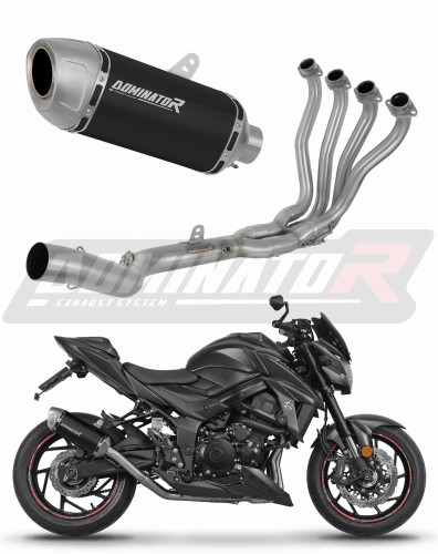 complete exhaust system with muffler DOMINATOR Full System S6 BLACK fits to Suzuki GSXS 750 2017  2020