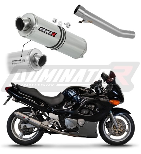 exhaust muffler DOMINATOR homologated road legal ROUND fits to Suzuki GSXF 600 1998  2006