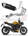 Triumph Street Triple 765 S R RS 2023 2024 Full System Motorcycle Muffler Auspuff Sportauspuff Silencer Echappement Silencieux Scarico Scarichi Escape Wydech Tłumik S6 Black Noir Negro Nero Dominator Exhaust System x