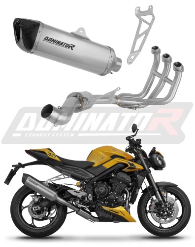 complete exhaust system with muffler DOMINATOR Full System titanium HP6 fits to Triumph STREET TRIPLE 765 S / R / RS 2023  2024 5