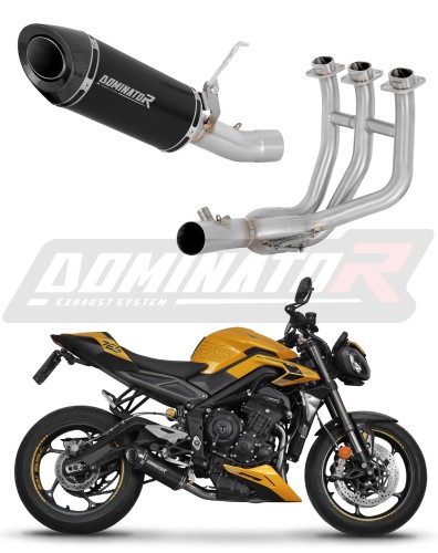 complete exhaust system with muffler DOMINATOR Full System HP8 BLACK fits to Triumph Street Triple 765 RS 2024  2025 4